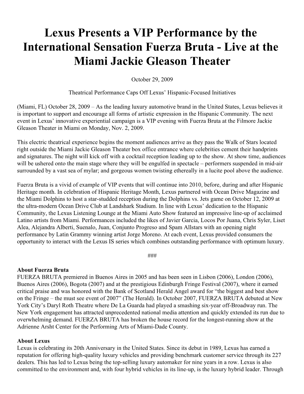 Live at the Miami Jackie Gleason Theater