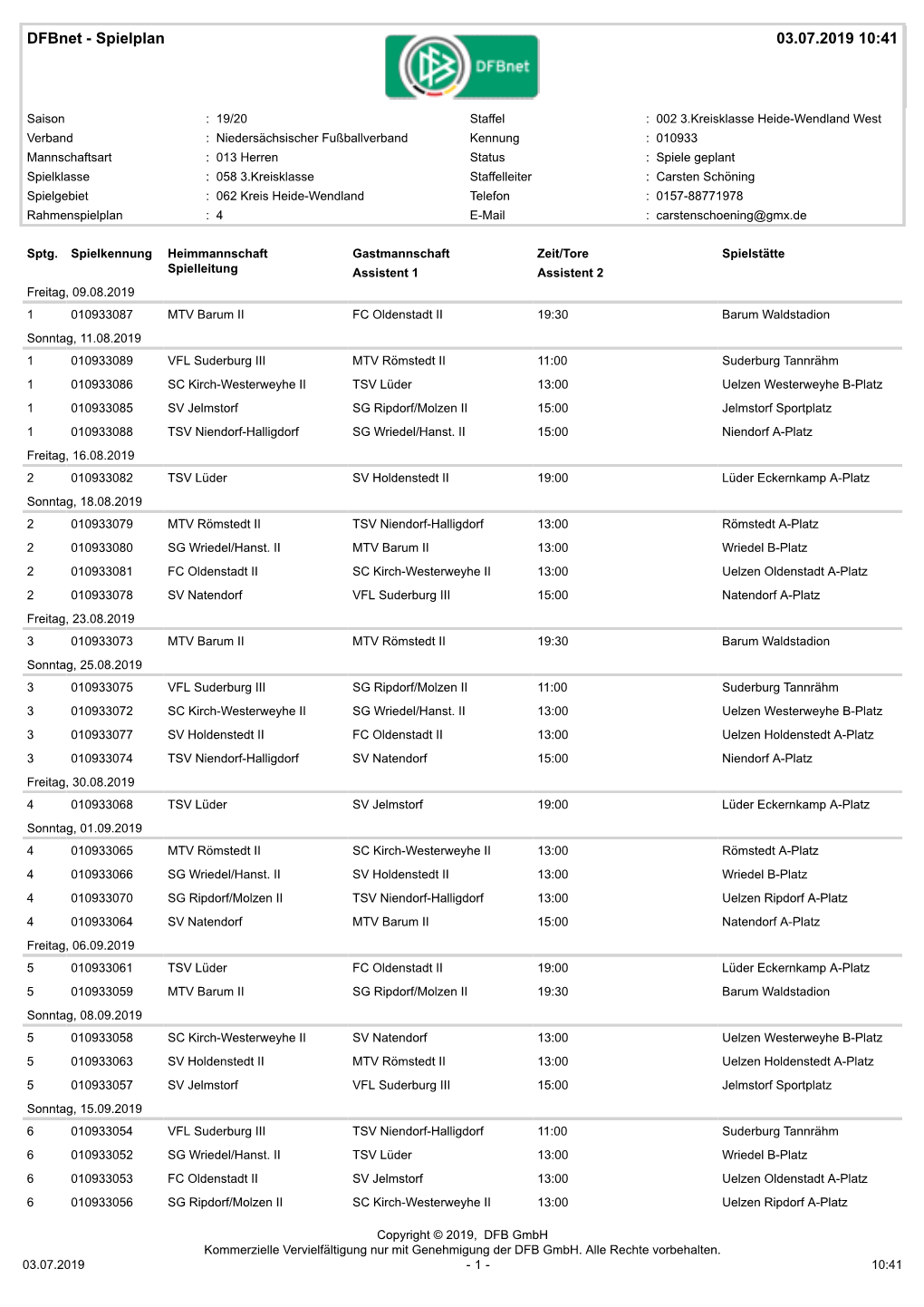 Spielplan 03.07.2019 10:41