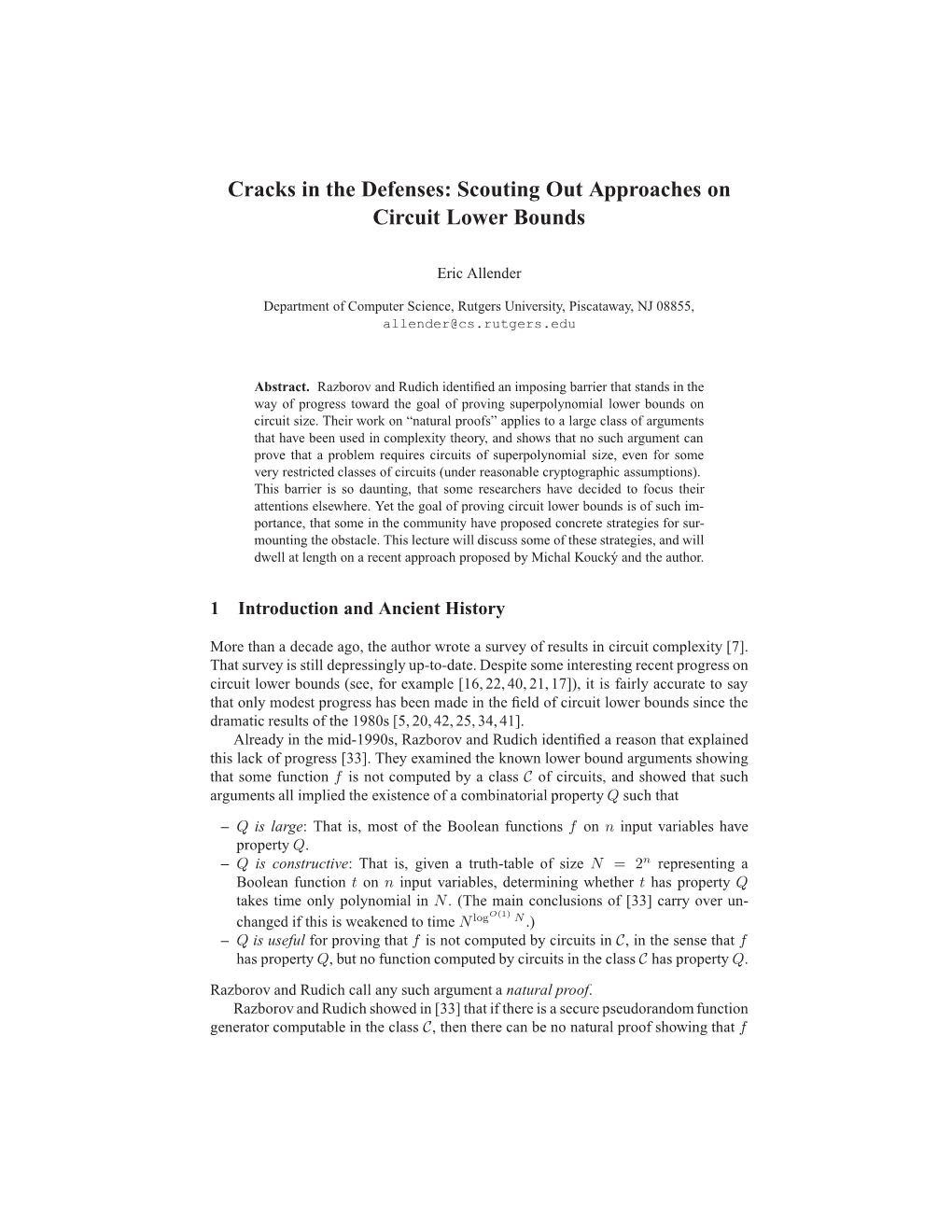 Cracks in the Defenses: Scouting out Approaches on Circuit Lower Bounds