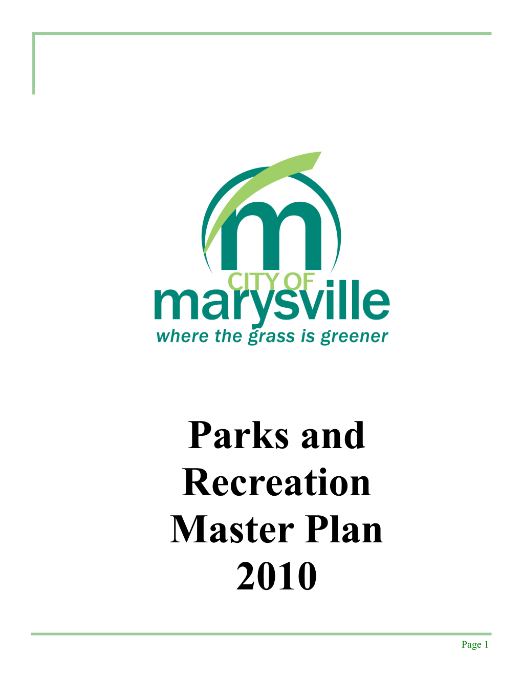 Master Parks and Recreation Plan