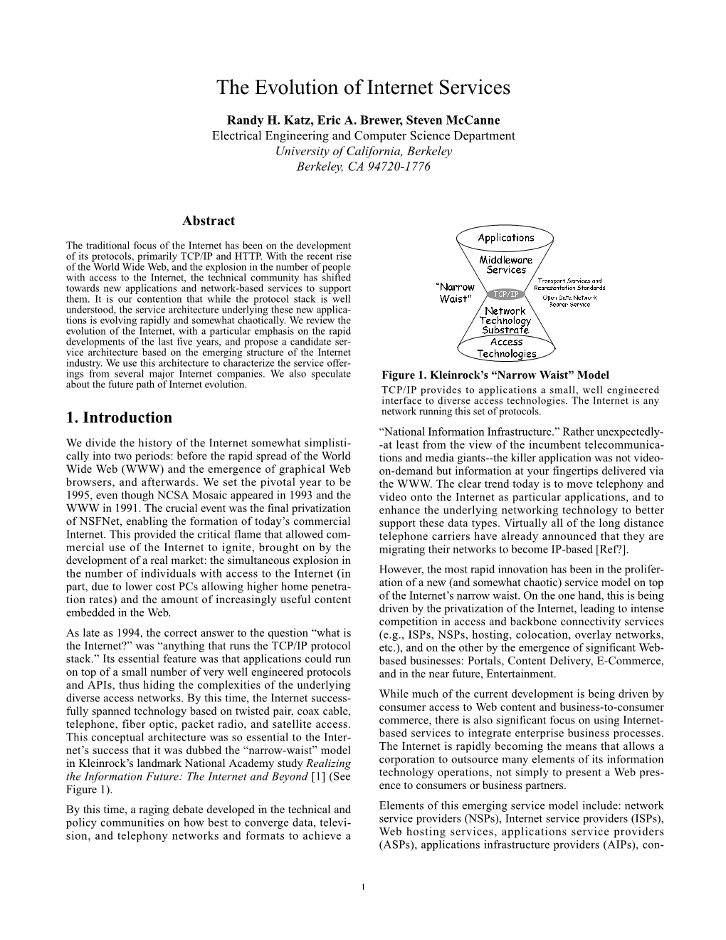 The Evolution of Internet Services