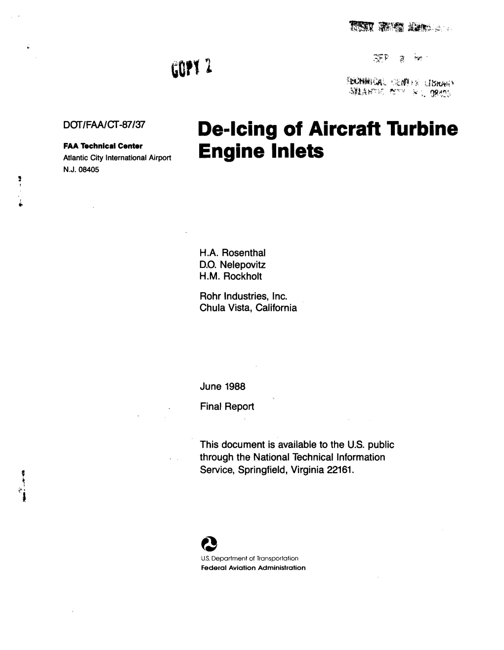 De-Icing of Aircraft Turbine Engine Inlets 6