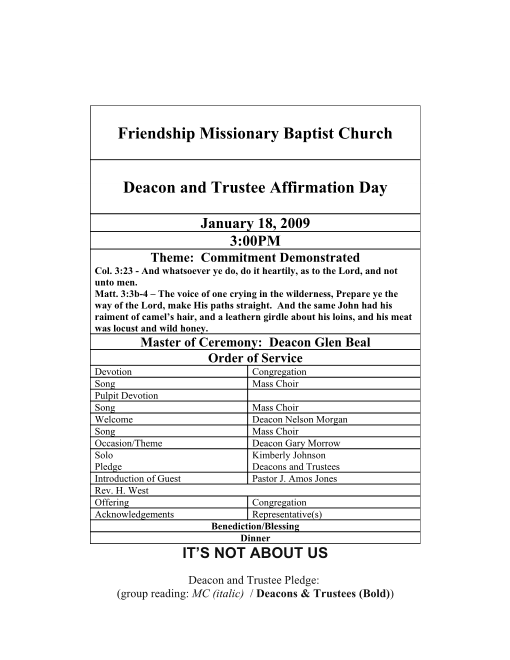 Friendship Missionary Baptist Church