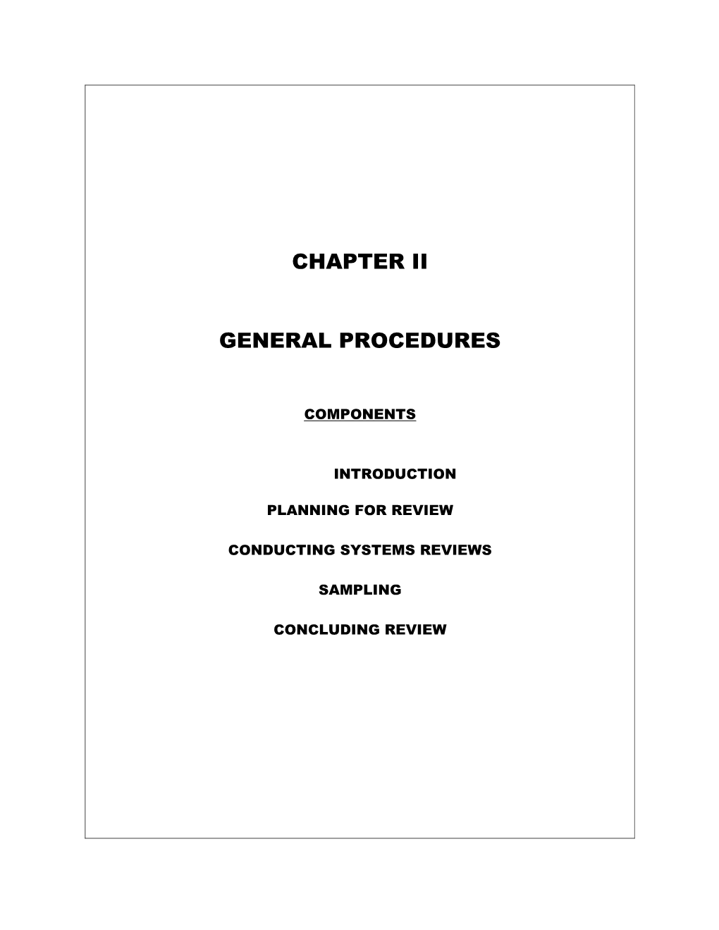 General Procedures