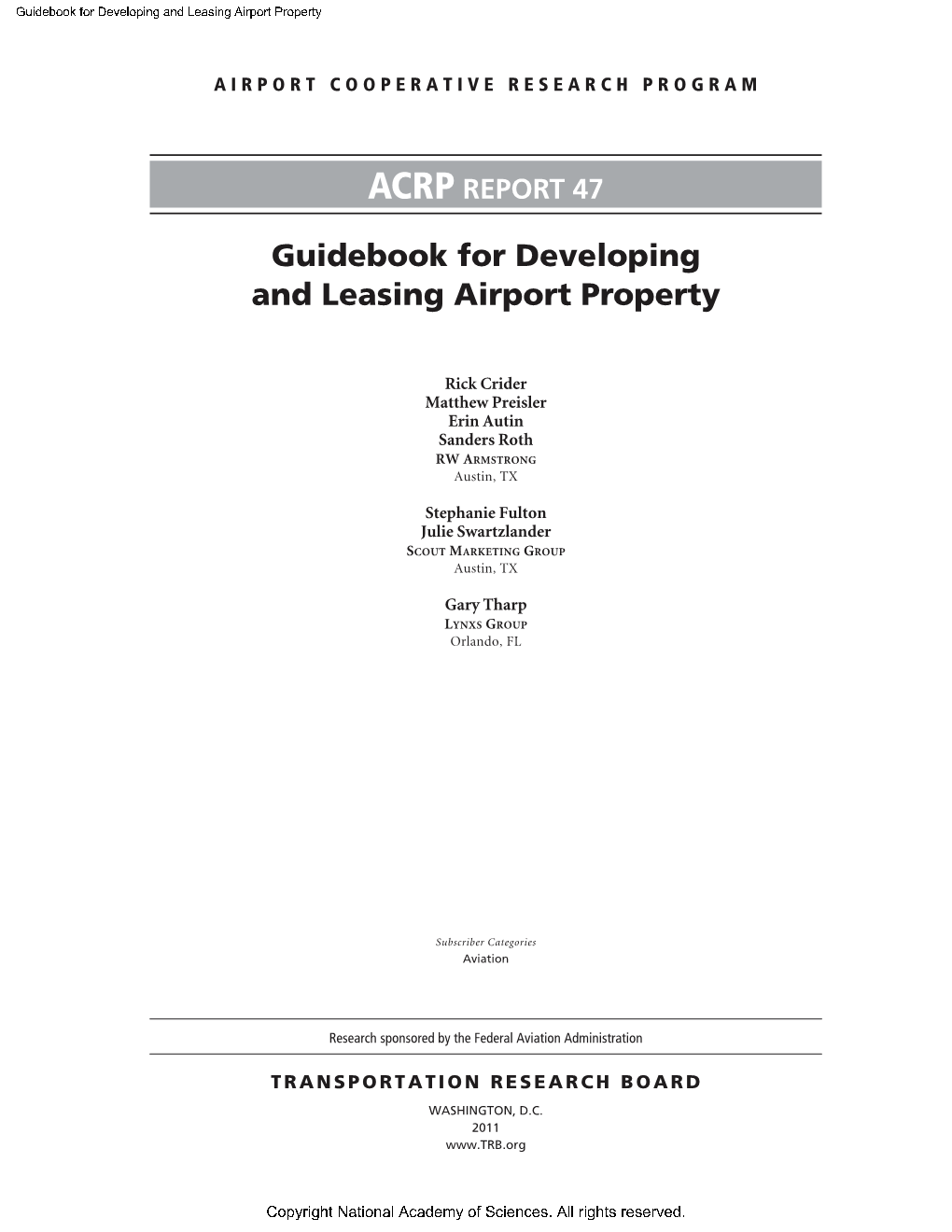 Guidebook for Developing and Leasing Airport Property