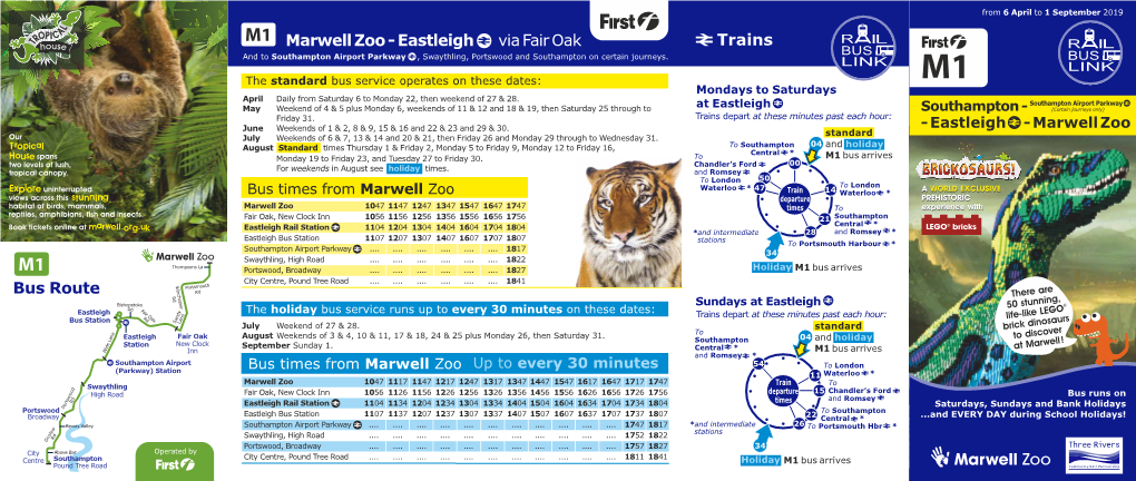 TRP1728 MARWELL M1 BUS LEAFLET APRIL 2019 Both Sides