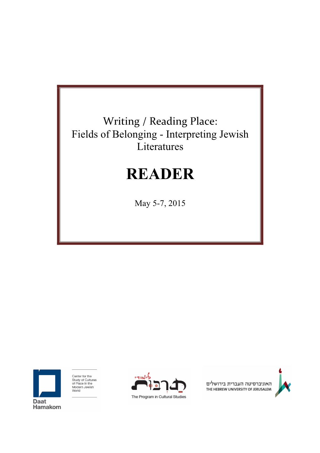 Fields of Belonging - Interpreting Jewish Literatures