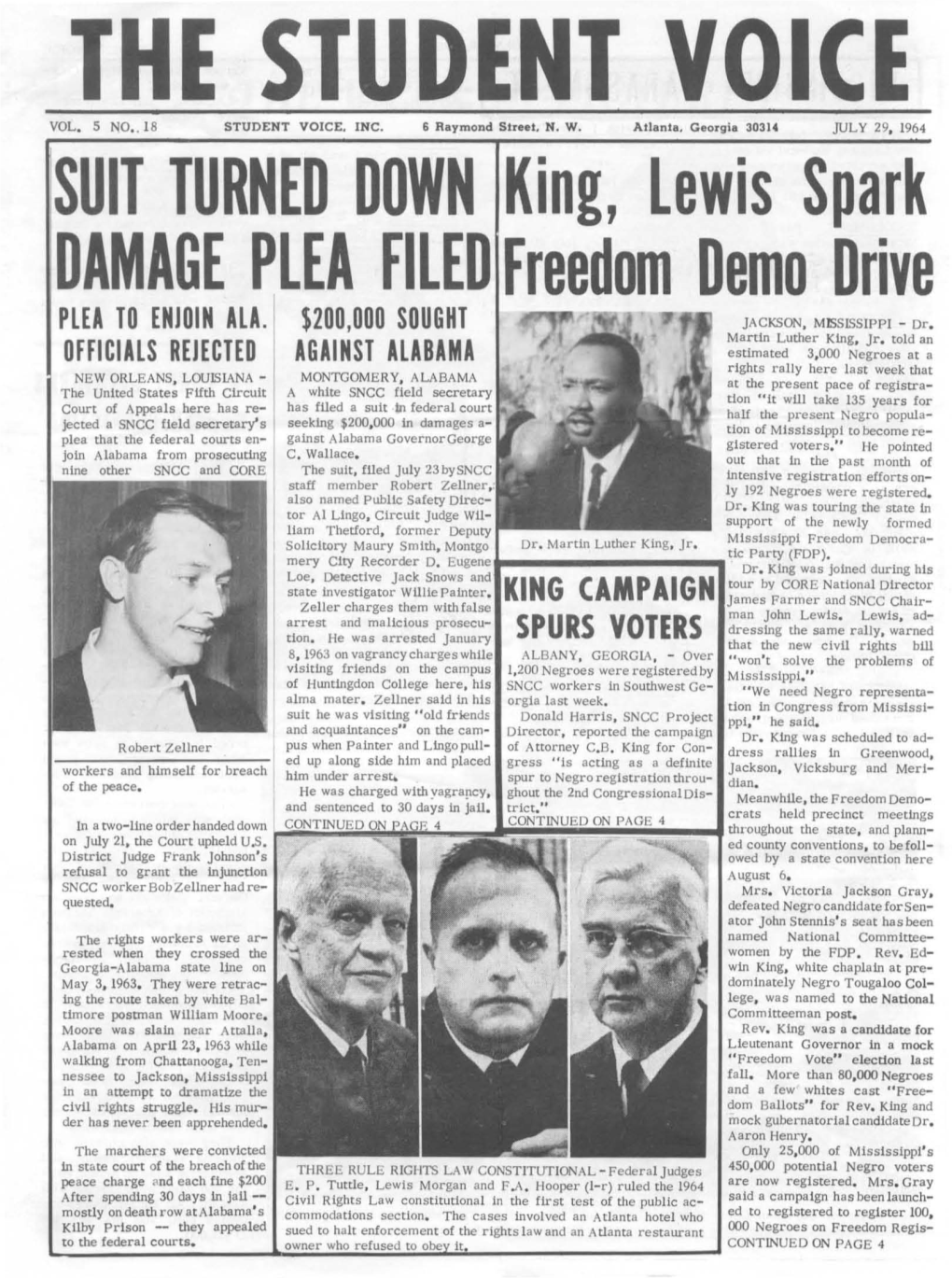 The Student Voice, July 29, 1964