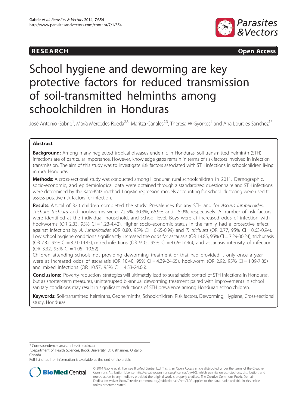 School Hygiene and Deworming Are Key Protective Factors for Reduced