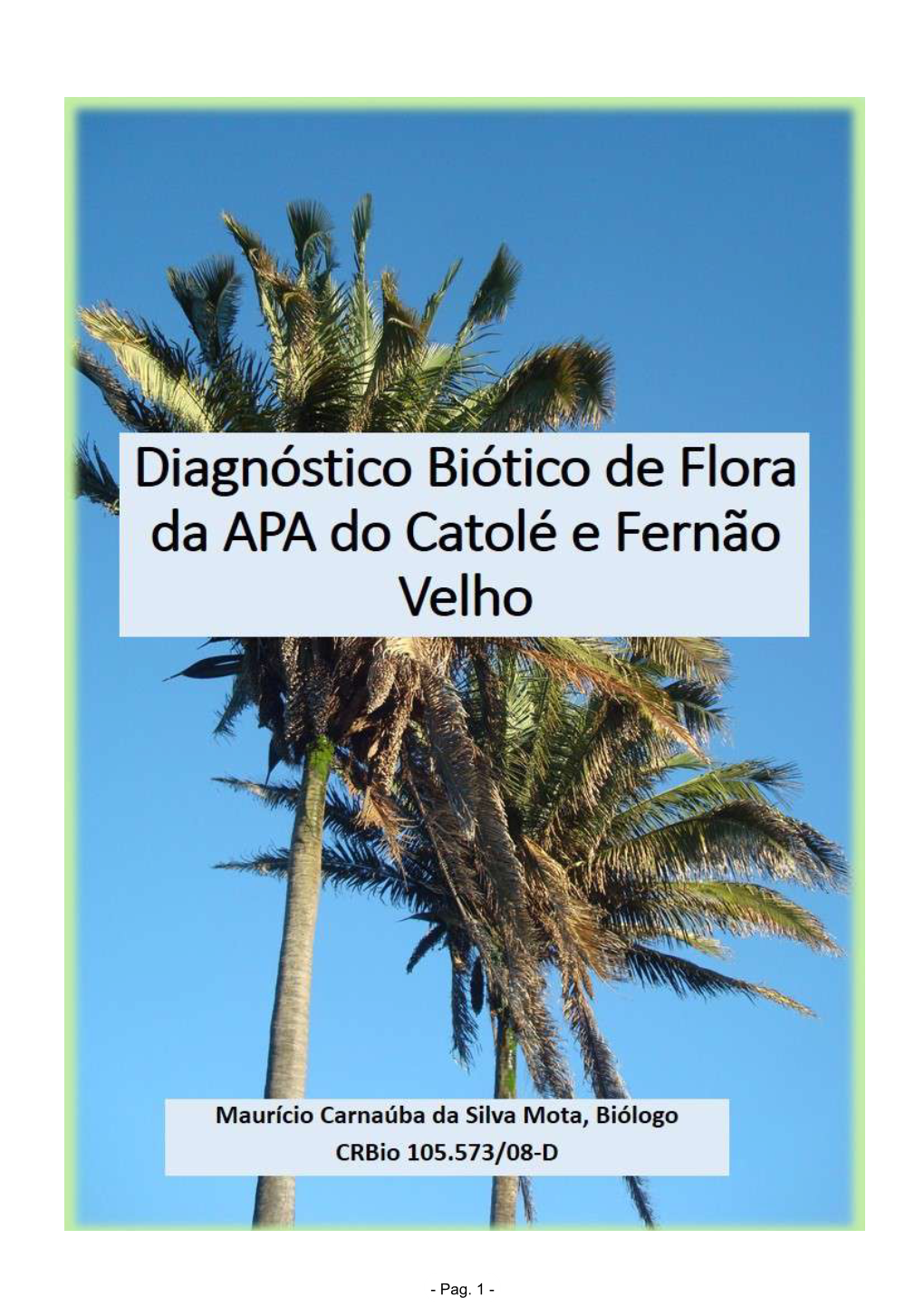 Diagnóstico Biótico Da APA Do Catolé E Fernão Velho (Flora)
