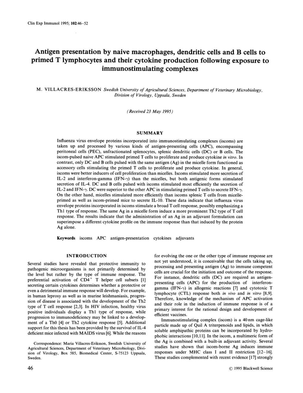 Immunostimulating Complexes