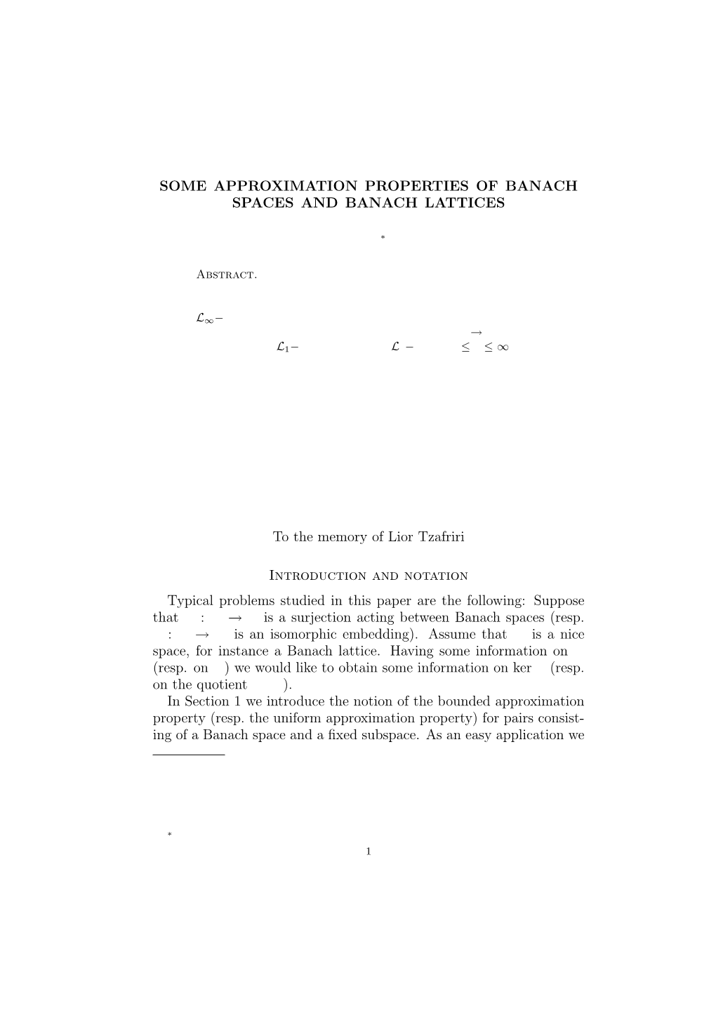 Some Approximation Properties of Banach Spaces and Banach Lattices