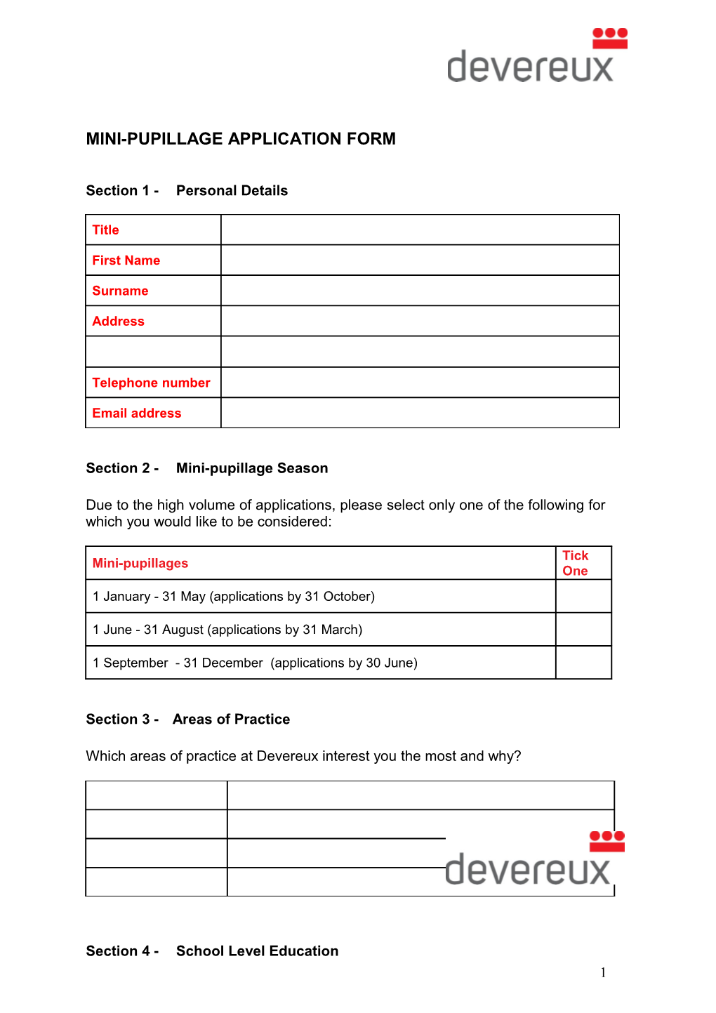 Draft Wording for Pupillage Page on Website