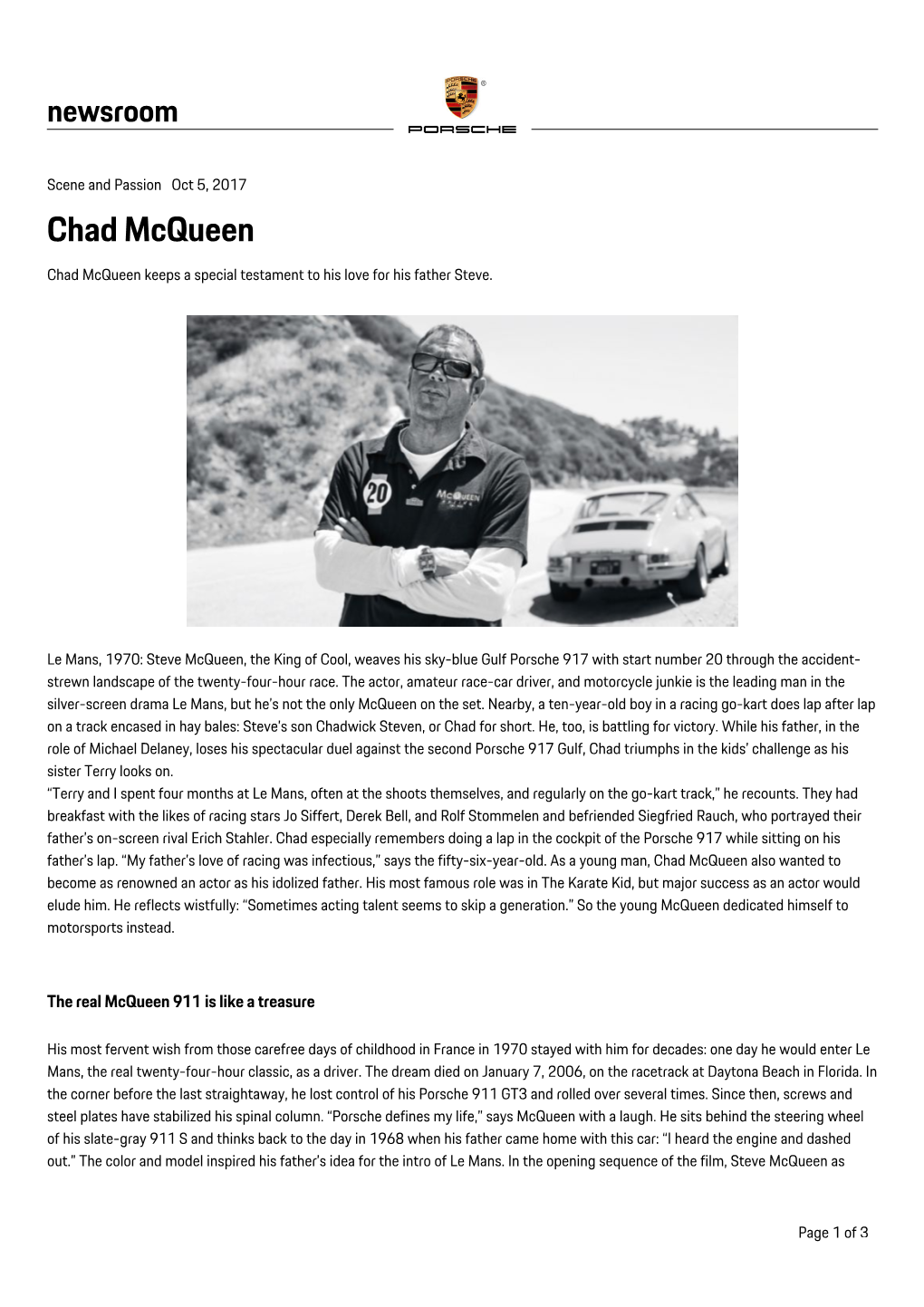 Chad Mcqueen Chad Mcqueen Keeps a Special Testament to His Love for His Father Steve