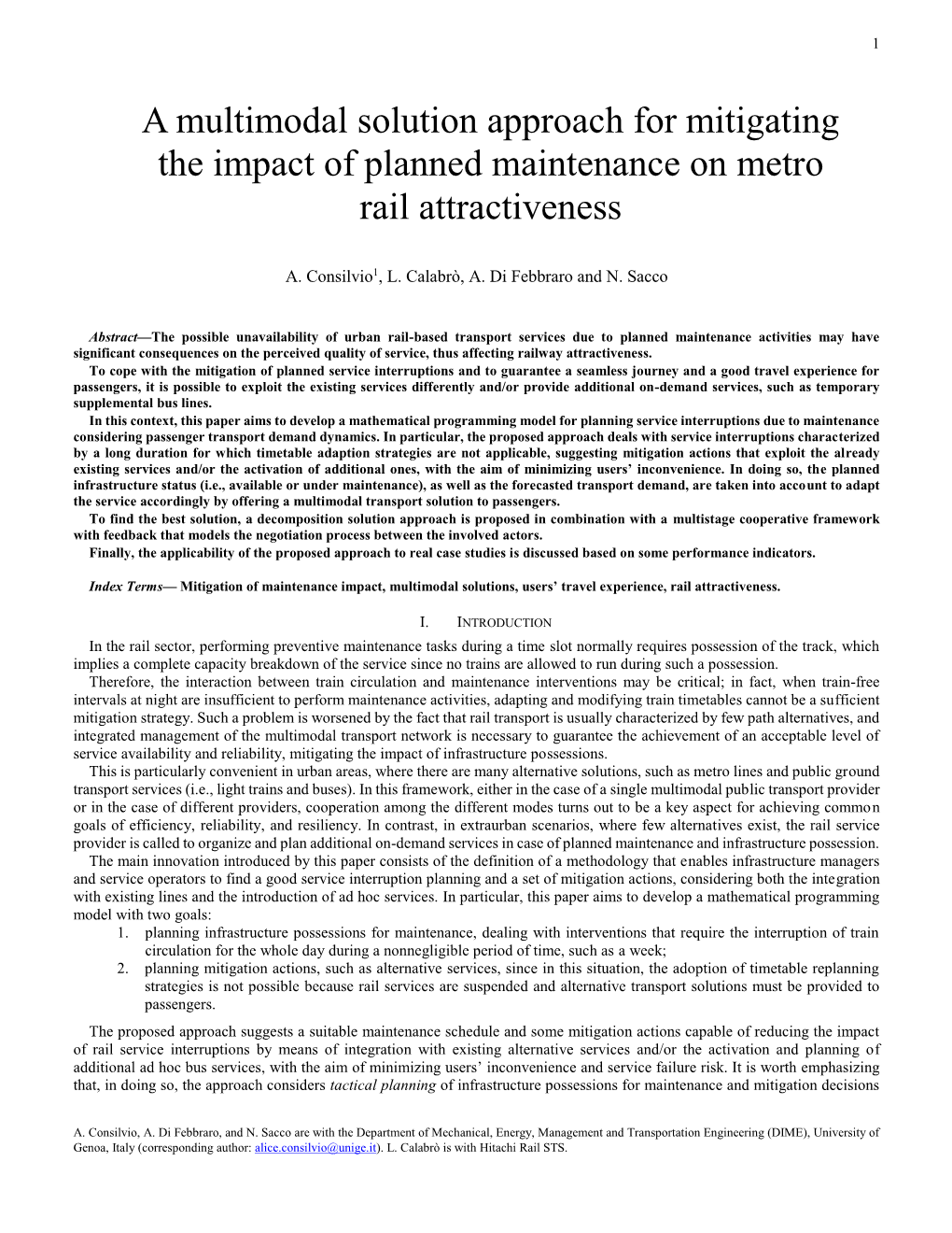 A Multimodal Solution Approach for Mitigating the Impact of Planned Maintenance on Metro Rail Attractiveness