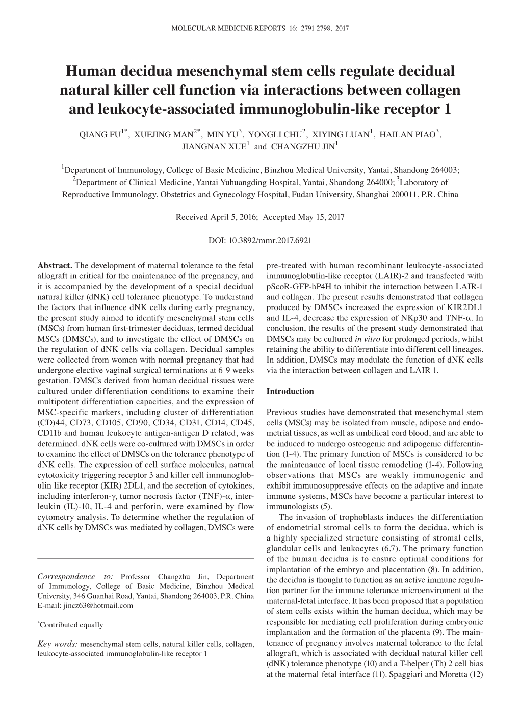 Human Decidua Mesenchymal Stem Cells Regulate Decidual Natural Killer