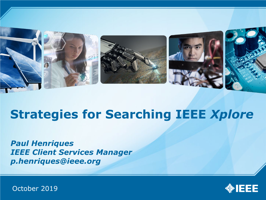 Strategies for Searching IEEE Xplore