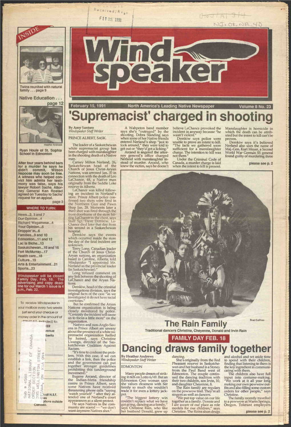 Windspeaker February 15, 1991