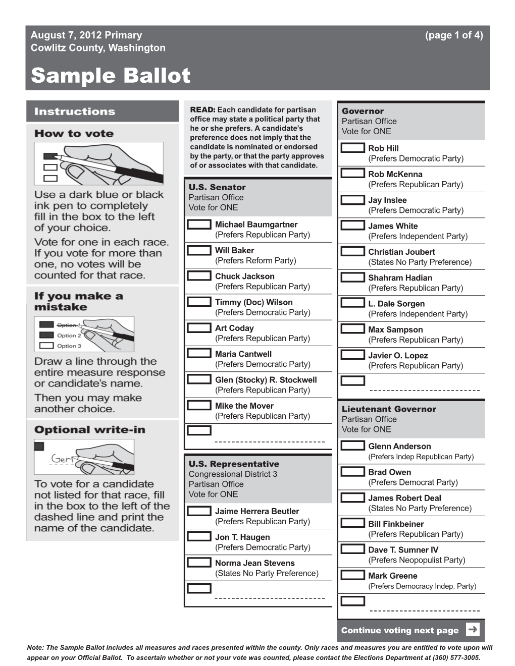 Sample Ballot