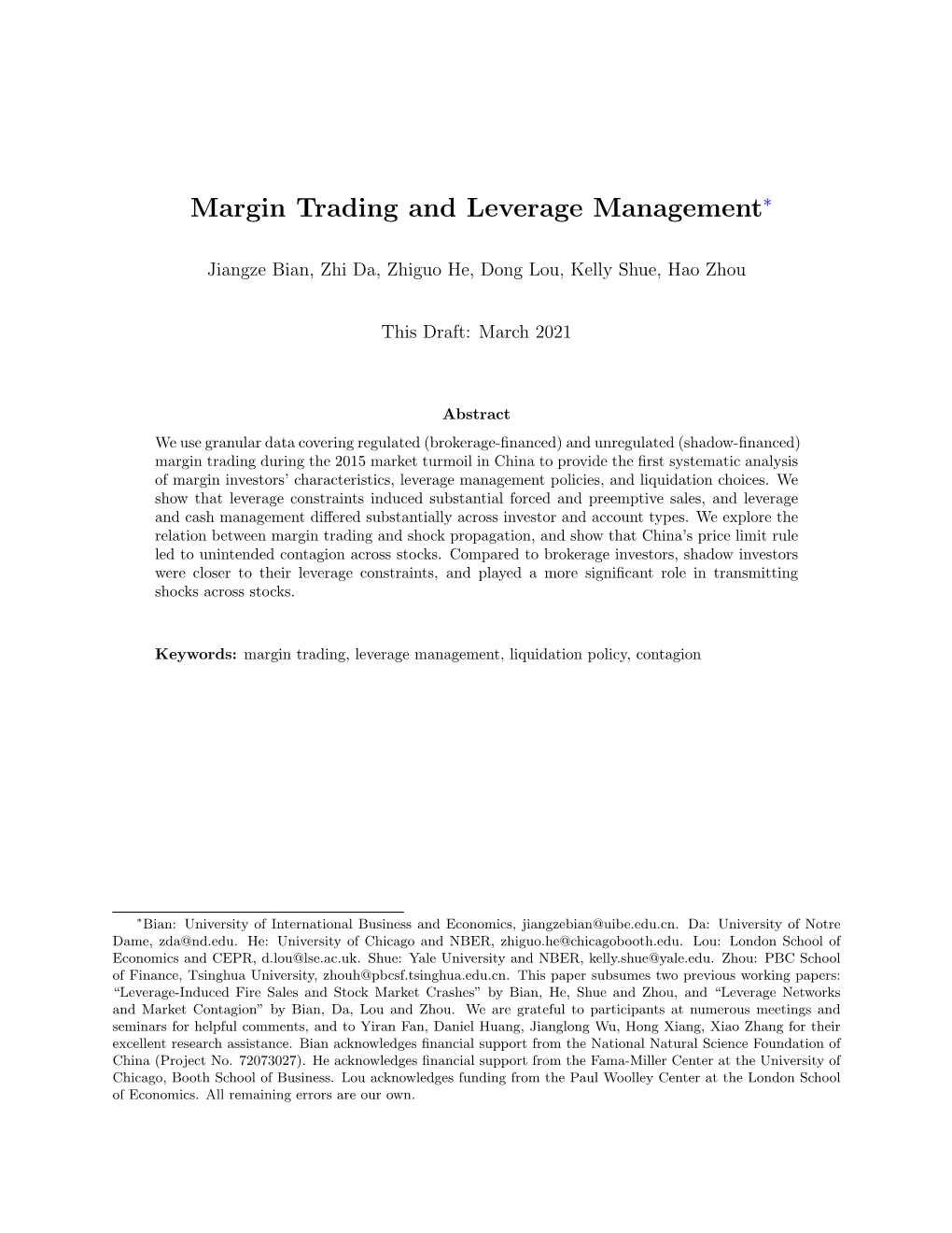 Margin Trading and Leverage Management∗