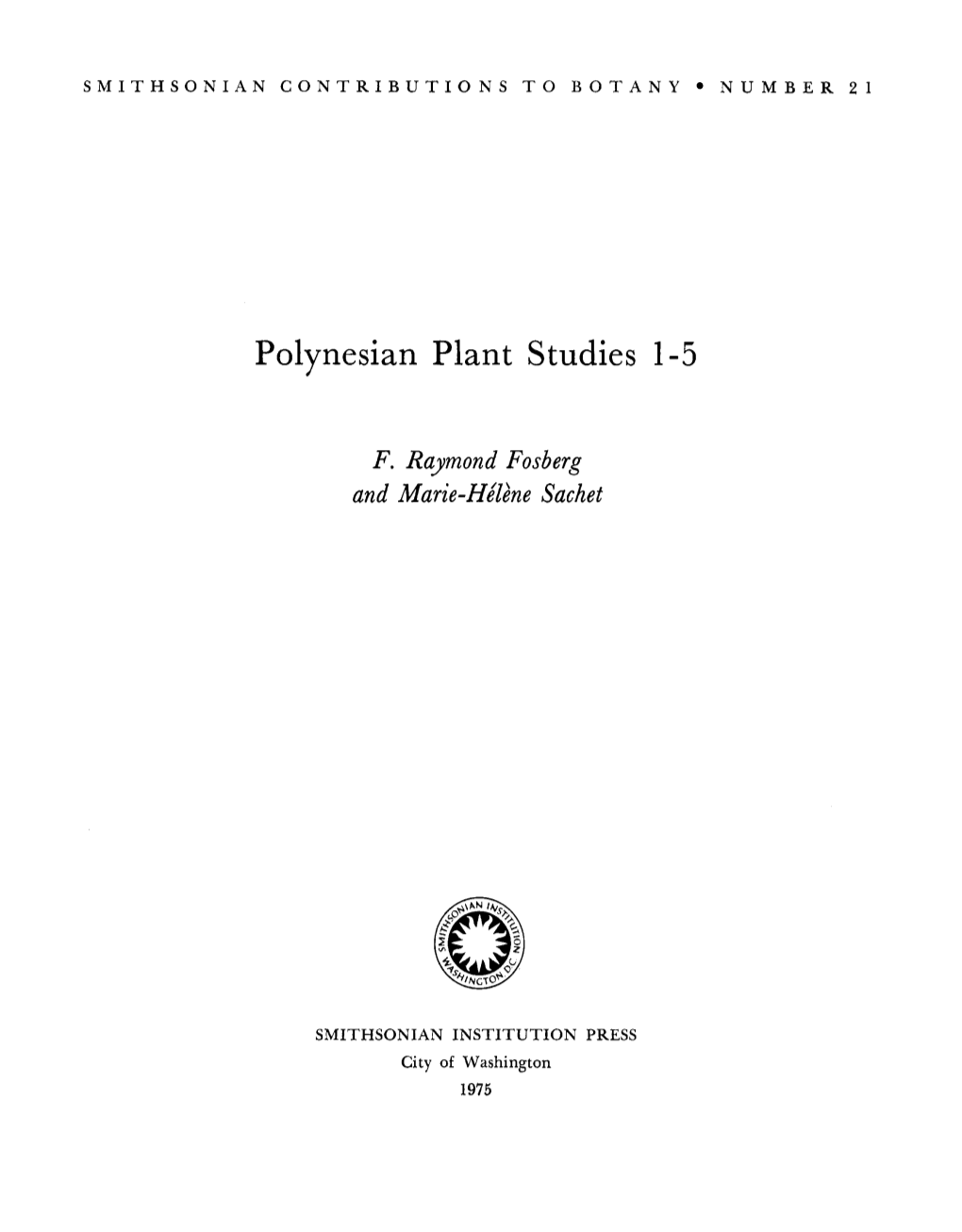 Polynesian Plant Studies 1-5
