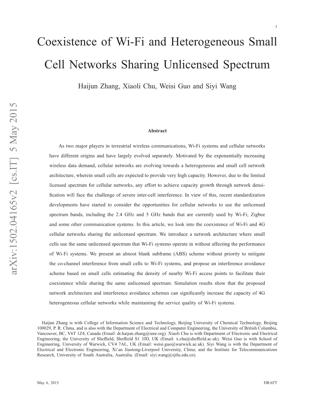 Coexistence of Wi-Fi and Heterogeneous Small Cell