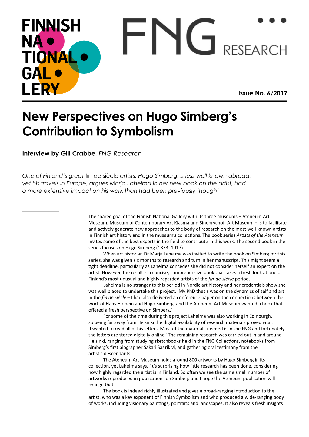 New Perspectives on Hugo Simberg's Contribution to Symbolism