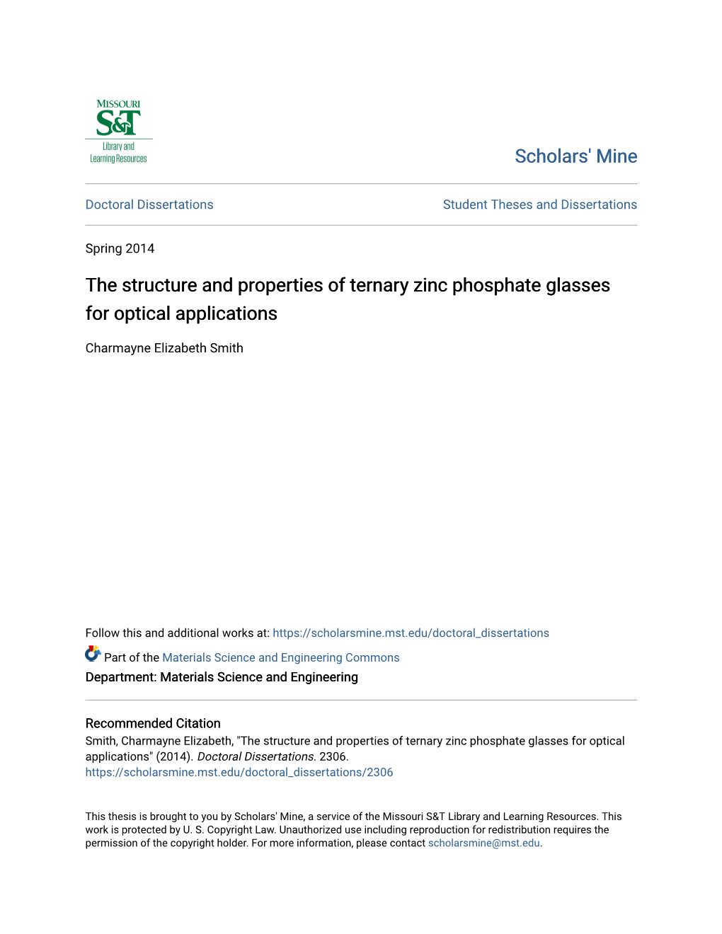 The Structure and Properties of Ternary Zinc Phosphate Glasses for Optical Applications