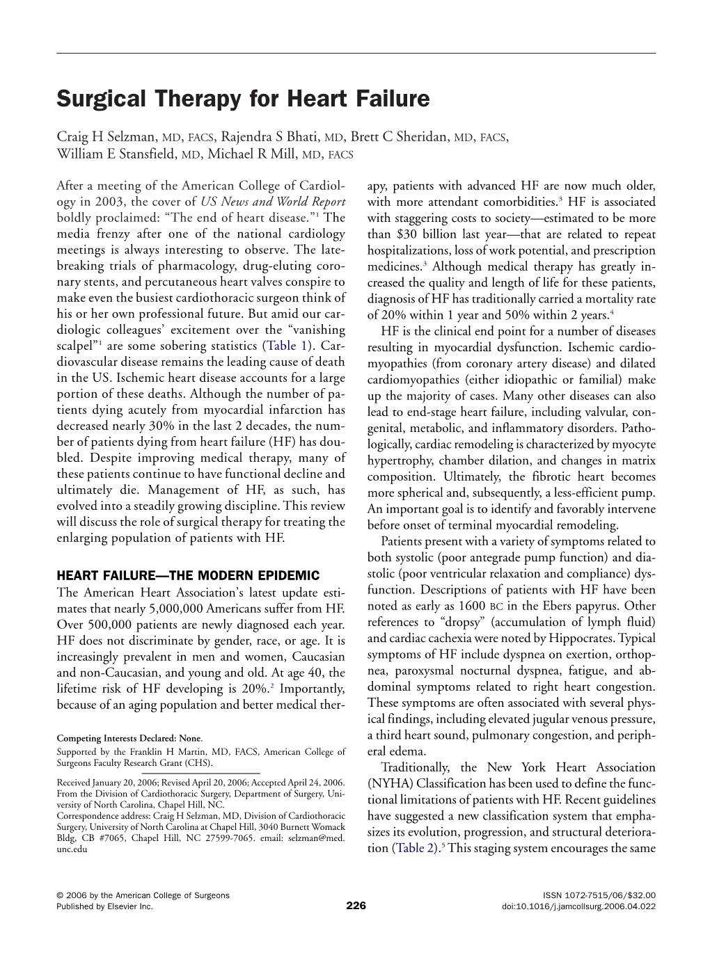 Surgical Therapy for Heart Failure