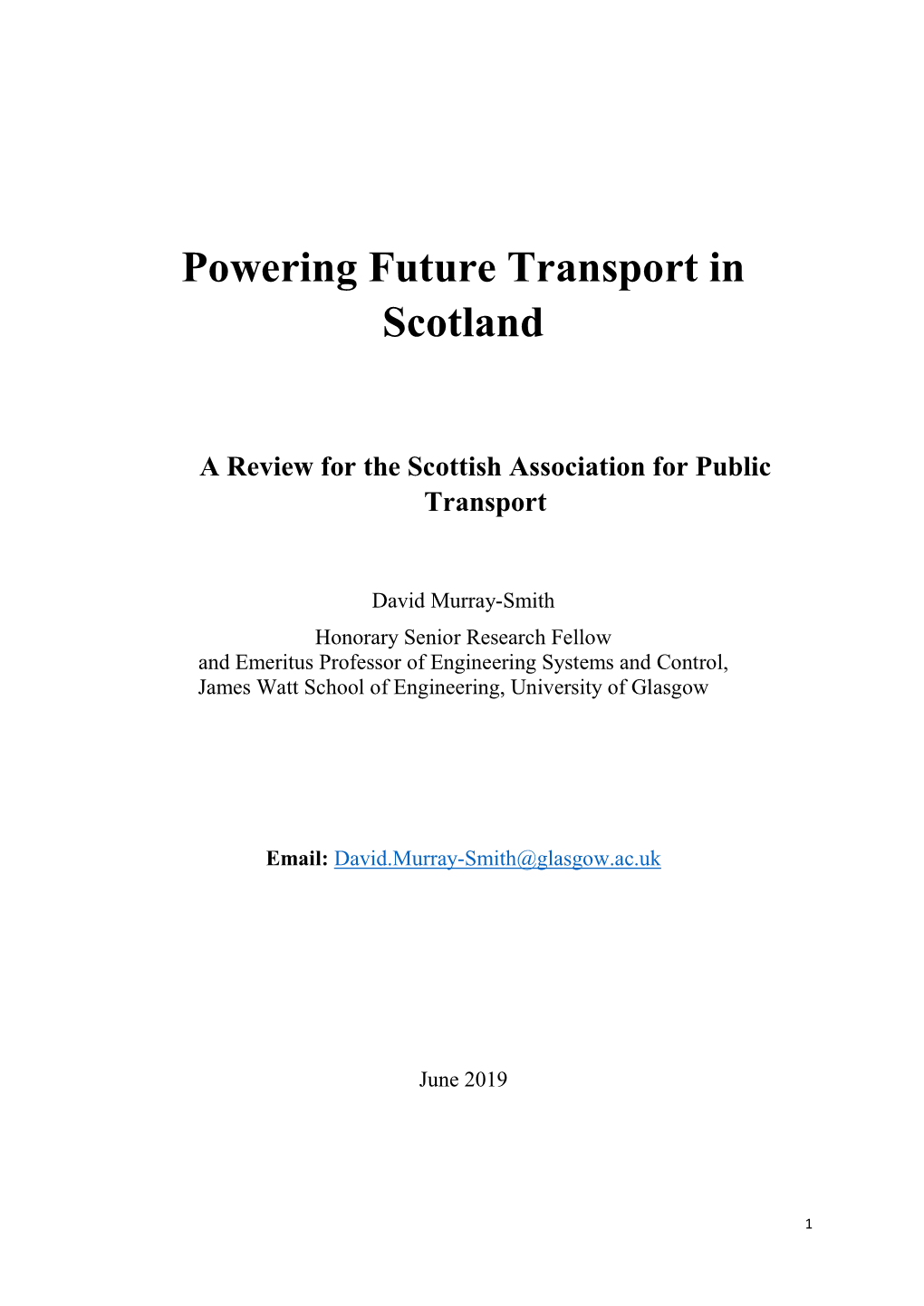 Powering Future Transport in Scotland