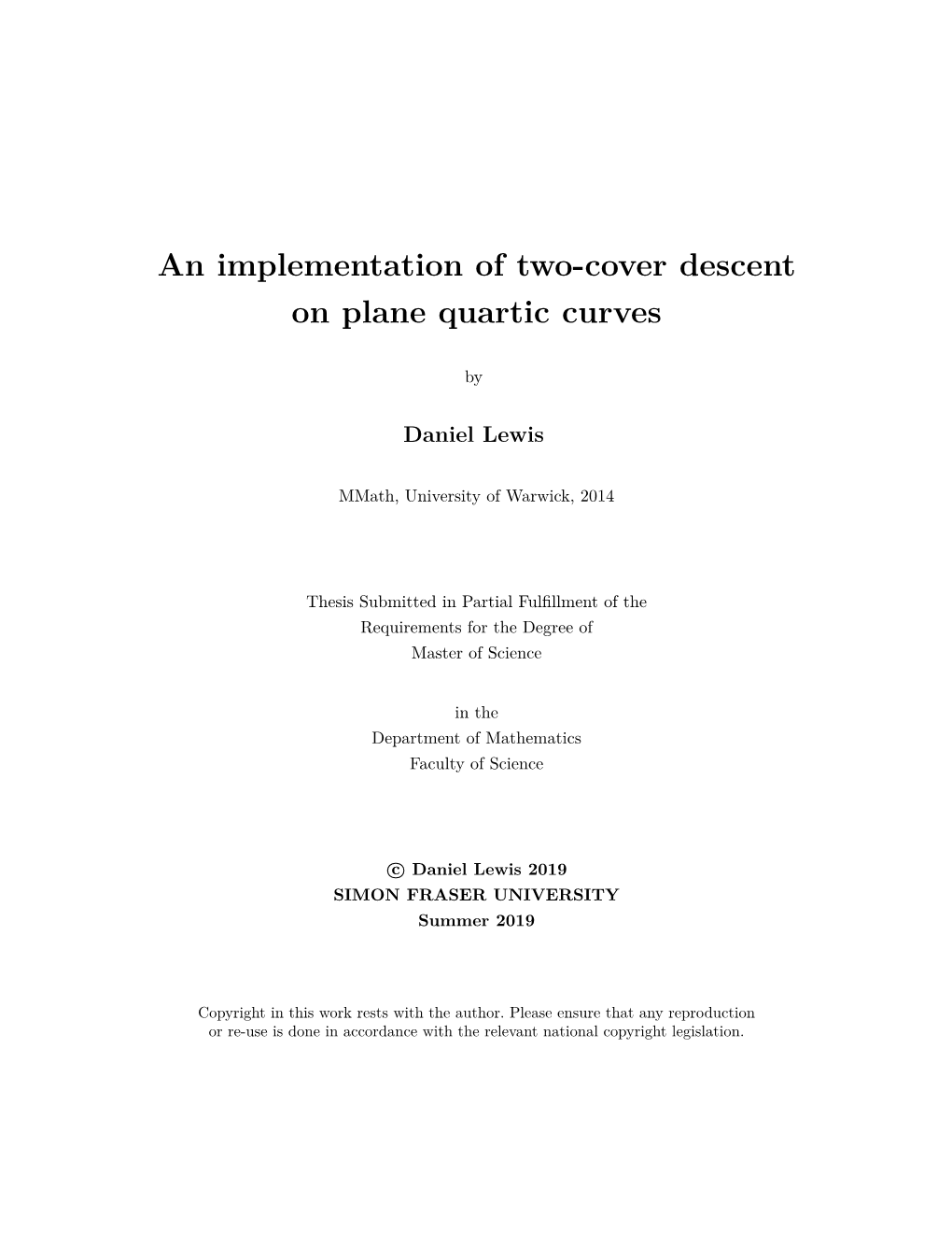 An Implementation of Two-Cover Descent on Plane Quartic Curves