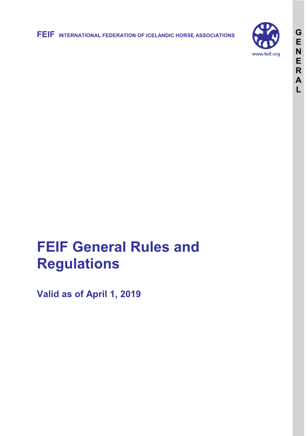 FEIF General Rules and Regulations