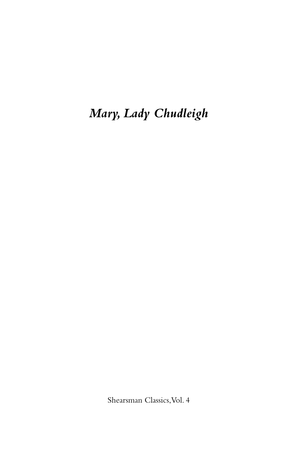 Mary, Lady Chudleigh