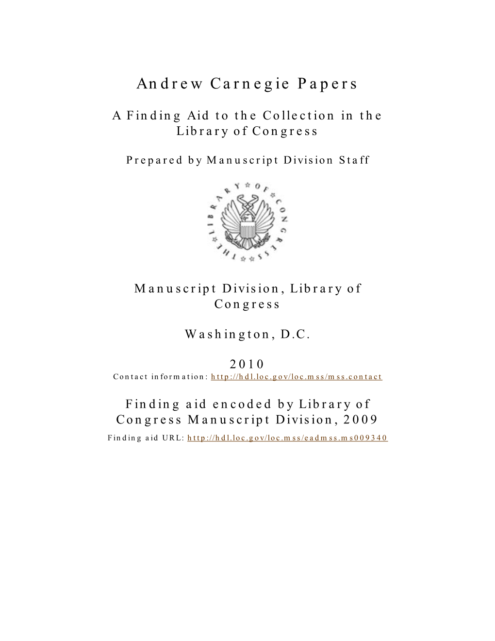 Andrew Carnegie Papers