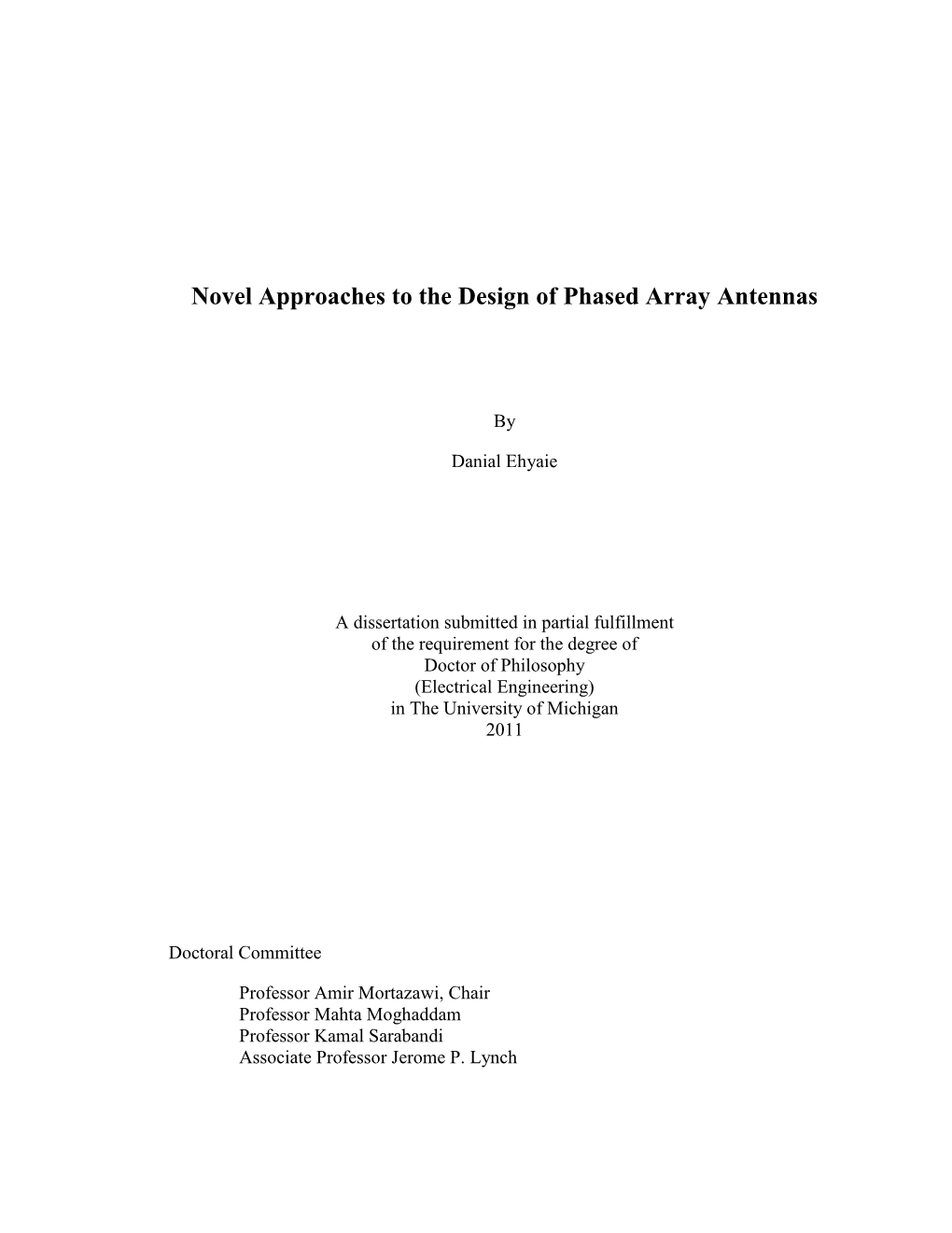 Novel Approaches to the Design of Phased Array Antennas