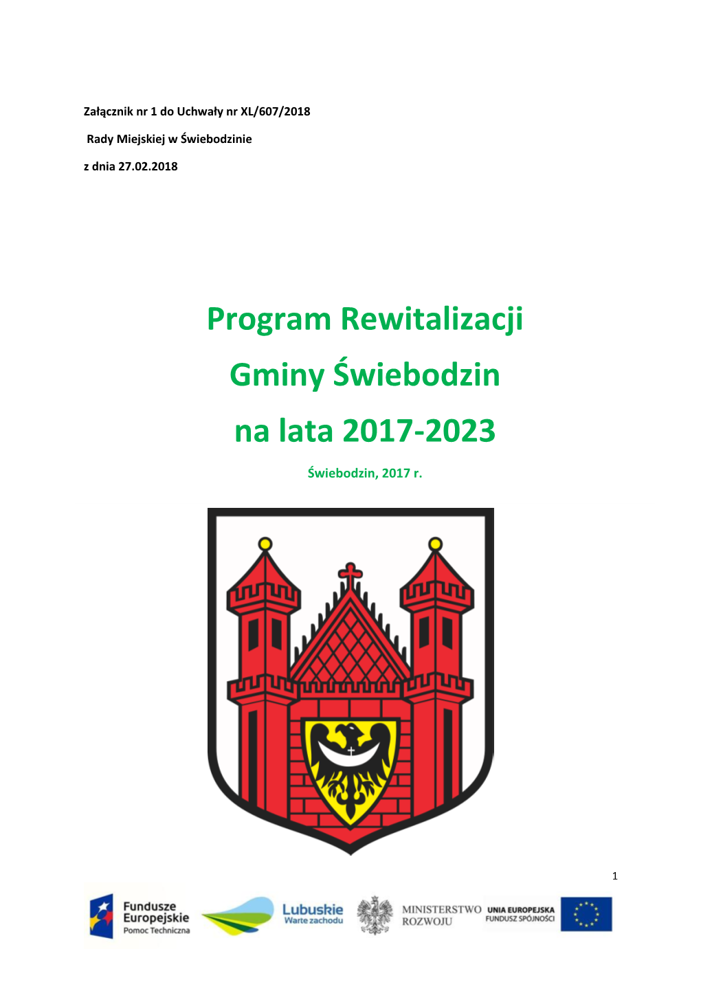 Program Rewitalizacji Gminy Świebodzin Na Lata 2017-2023