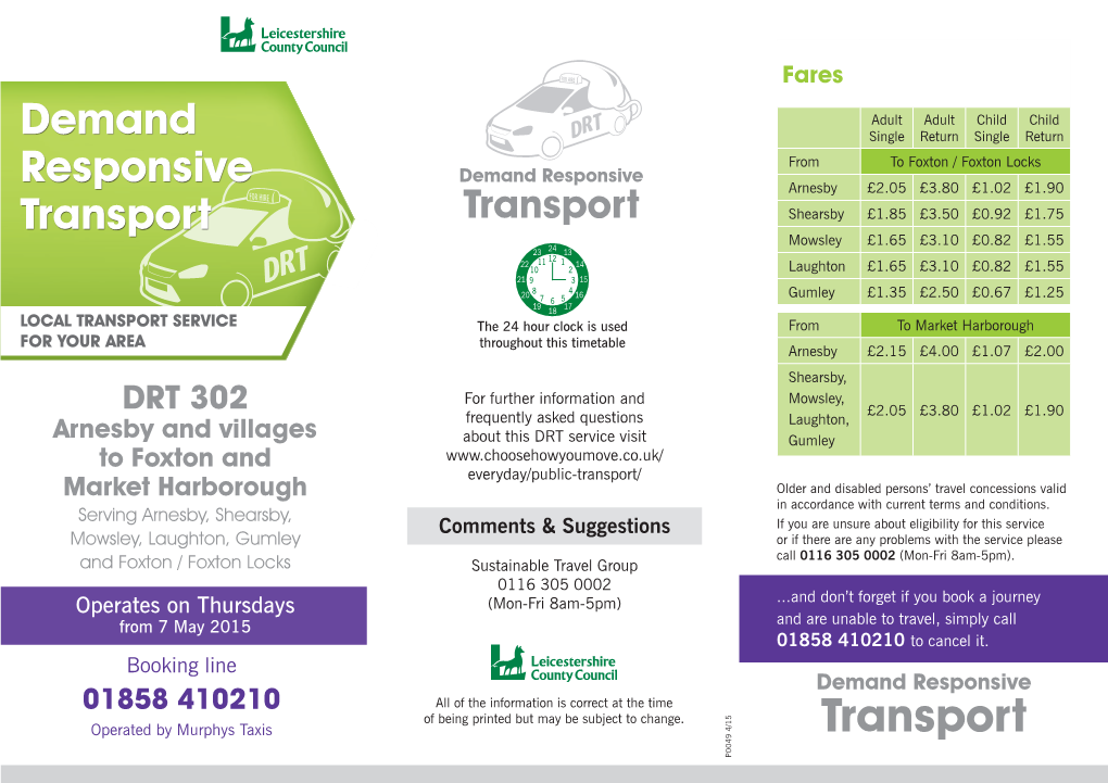 DRT 302 Leaflet