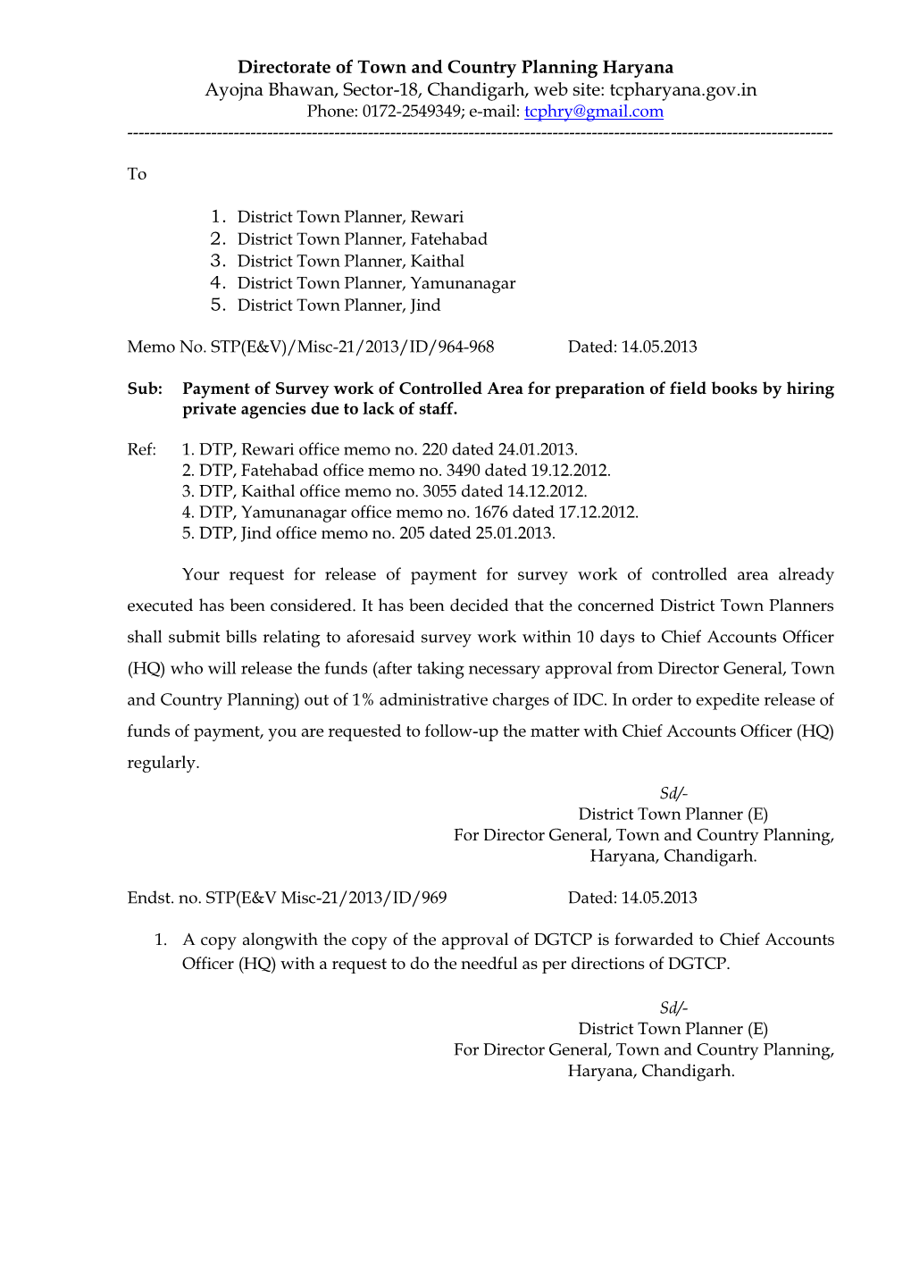 Directorate of Town and Country Planning Haryana Ayojna Bhawan