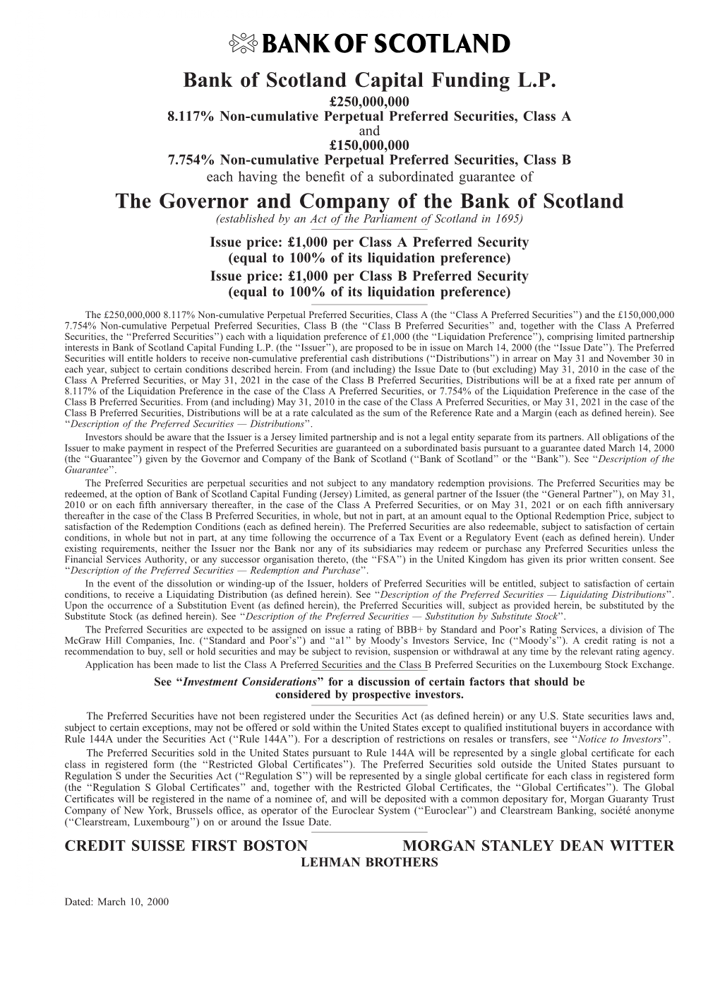 Bank of Scotland Capital Funding LP
