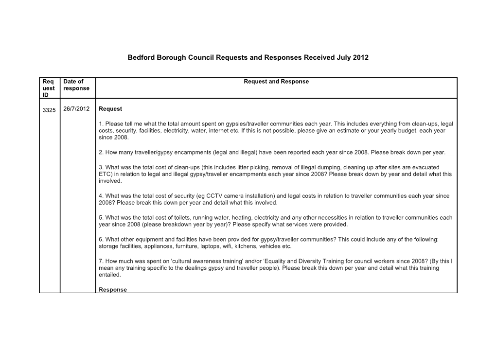 Bedford Borough Council Requests and Responses December 2010 s1