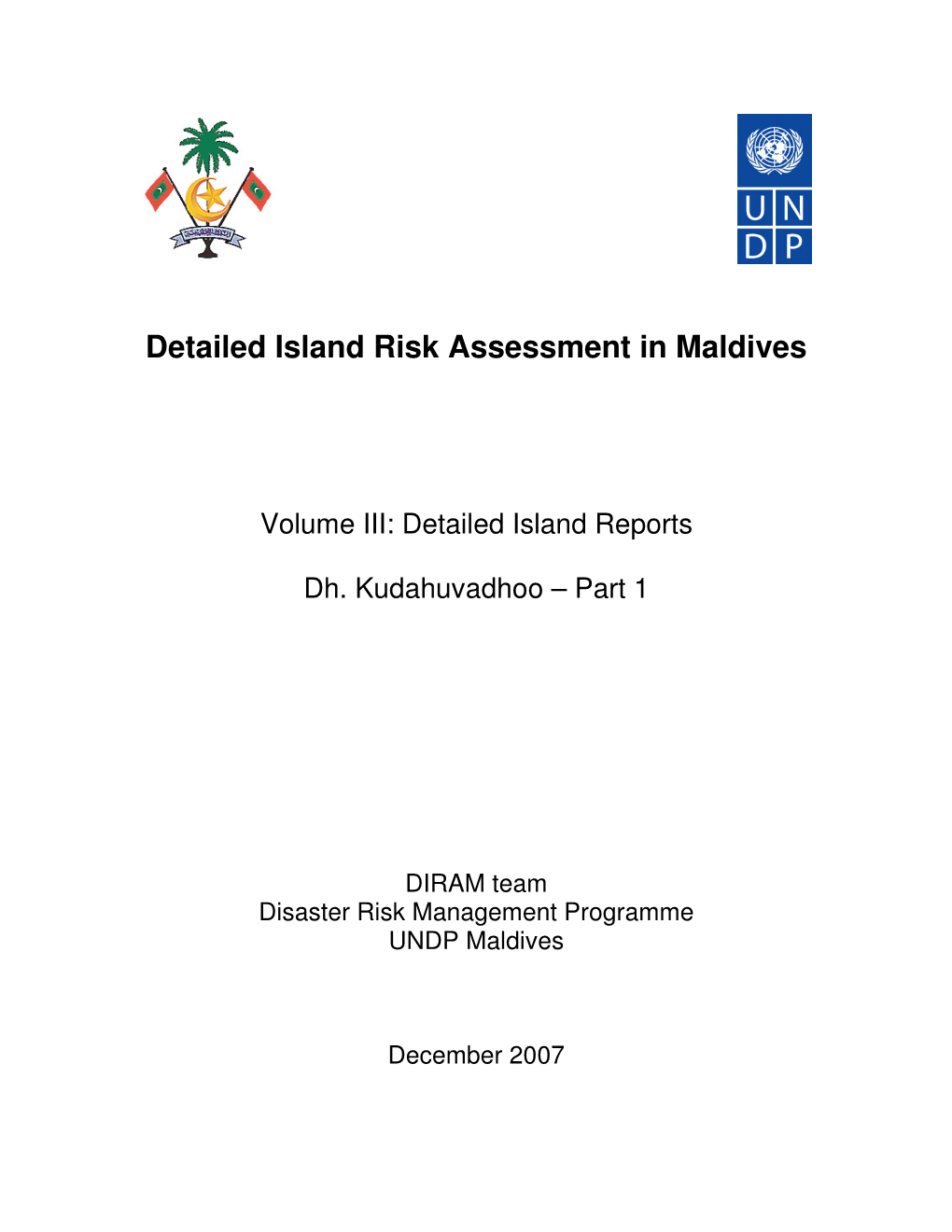 Detailed Island Risk Assessment in Maldives, Dh. Kudahuvadhoo