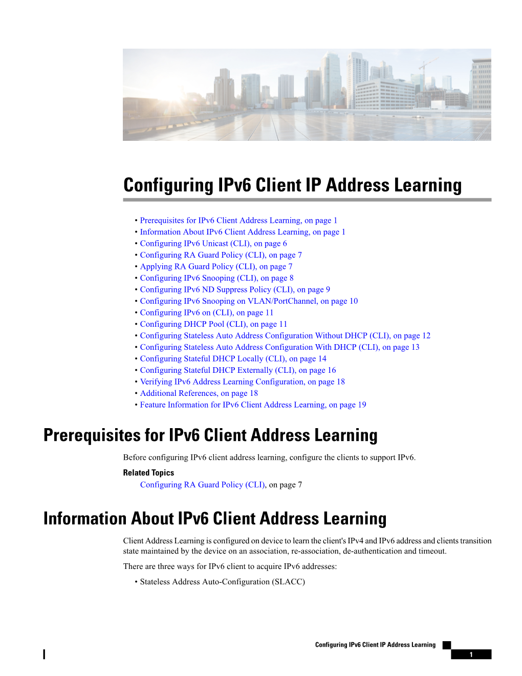 Configuring Ipv6 Client IP Address Learning