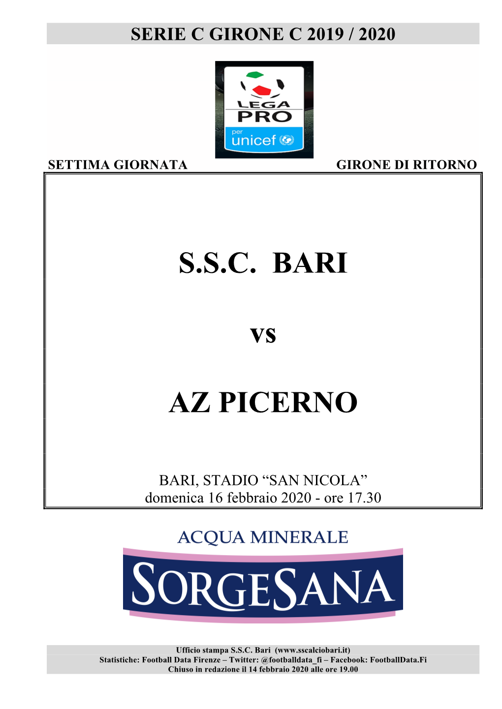 SSC BARI Vs AZ PICERNO