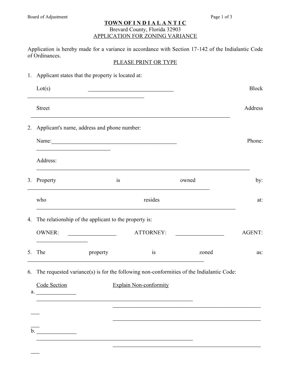 Board of Adjustment Page 2 of 2