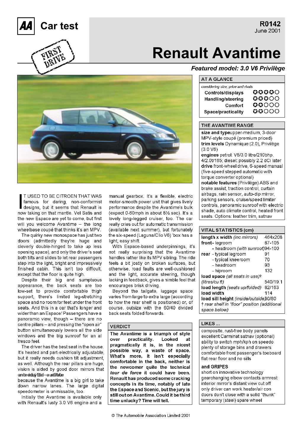 Renault Avantime DRIVE Featured Model: 3.0 V6 Privilège