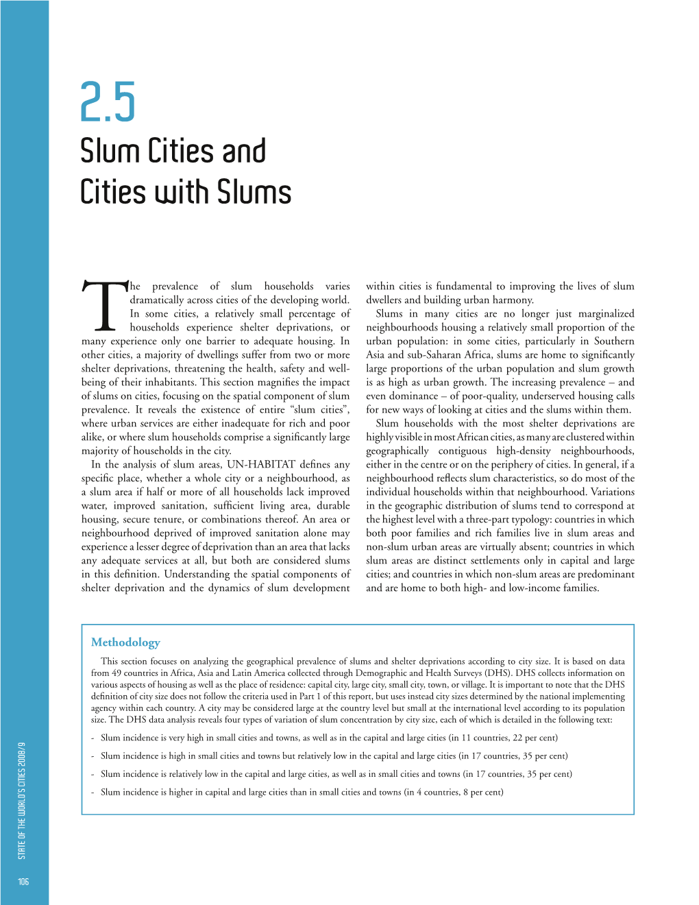 Slum Cities and Cities with Slums