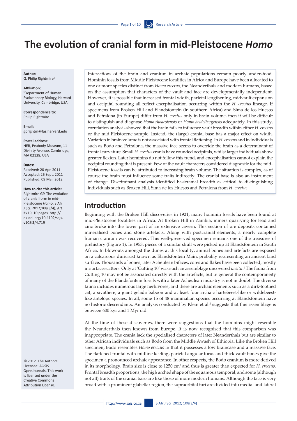 The Evolution of Cranial Form in Mid-Pleistocene Homo