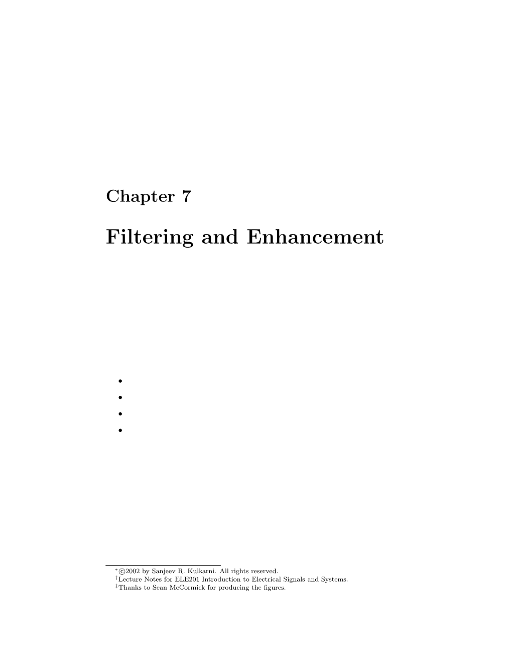 Chapter 7: Filtering and Enhancement