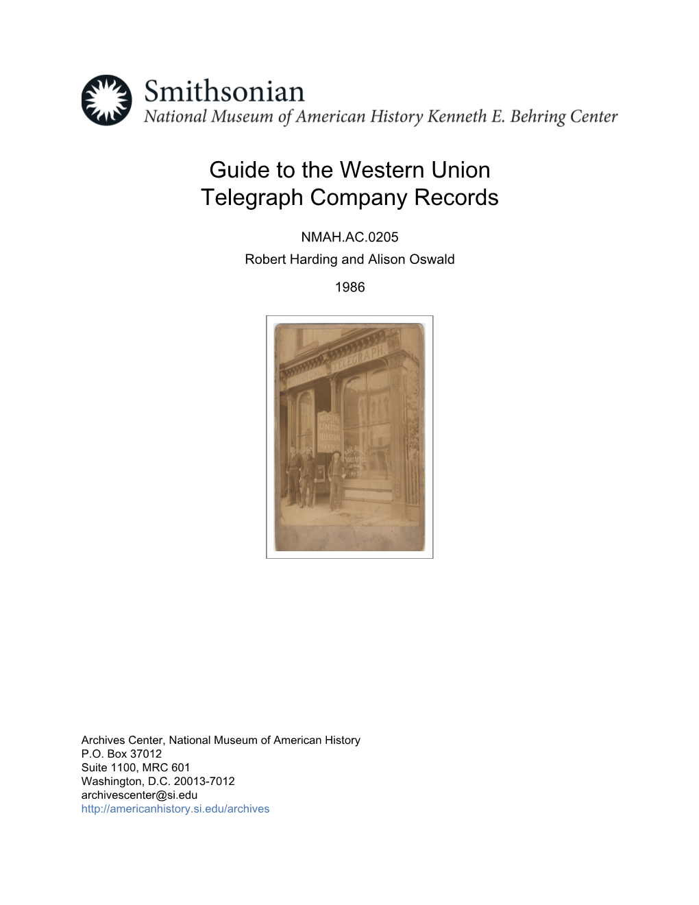 Guide to the Western Union Telegraph Company Records