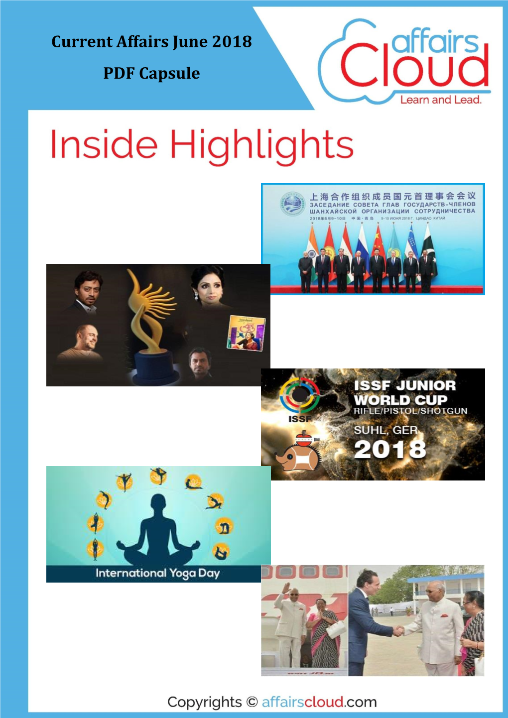 Current Affairs June 2018 PDF Capsule